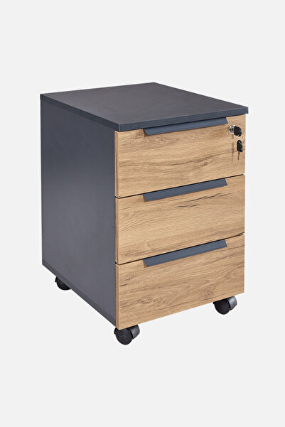 Çağın Ofis Mobilyaları Tidy Standart Keson (ANTRASİT/KAPAKLAR AÇIK CEVİZ)