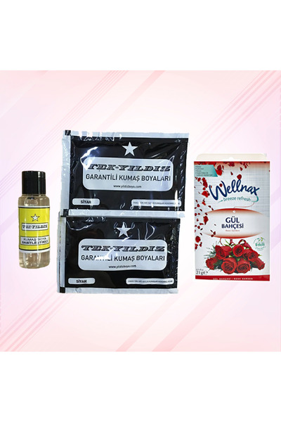 TekYıldız Kumaş Boyası Siyah 2 Paket Sabitleyici ( Sabun Hediyeli )