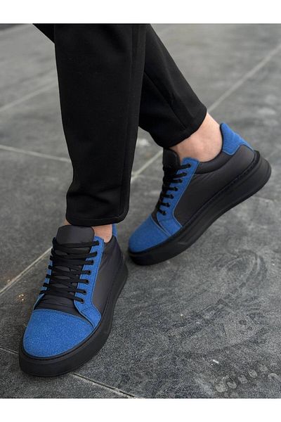 BOA Kb X46 Black Sax Blue High Black Sole Casual Sneakers