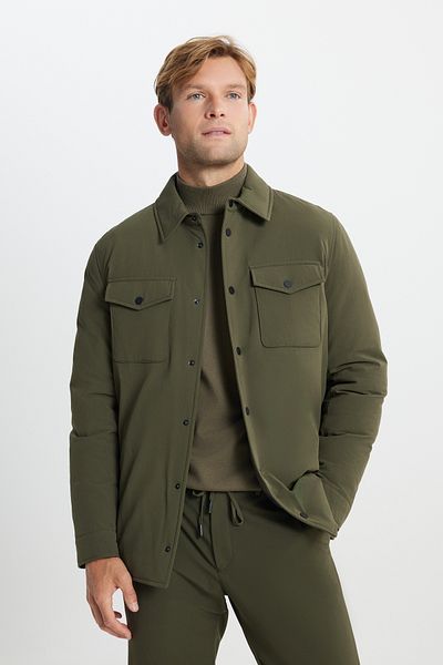 ALTINYILDIZ CLASSICS Ανδρικό πουκάμισο με μπουφάν Khaki - Standard Fit, με τσέπη