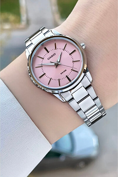Casio Kadranı Pembe Kordonu Gümüş Renk Kadın Kol Saati