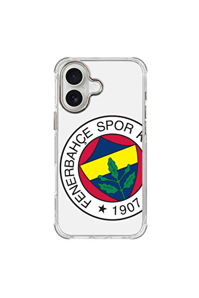 Fenerbahçe iPhone 16 Uyumlu Fenerbahçe Büyük Logo Şeffaf Telefon Kılıfı