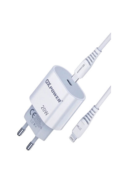 OXpower IPHONE ŞARJ ADAPTÖRÜ VE DATA KABLOSU TYP-C TO LİGHTNİNG 20W