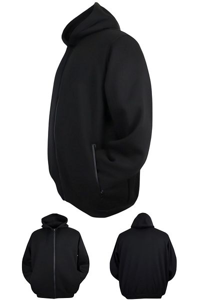 marufshop Ανδρικό χοντρό παλτό φούτερ με κουκούλα 3 νημάτων, κατάλληλο για άντρες μεγάλου μεγέθους από 105 έως 185 κιλά