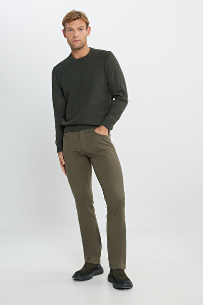 ALTINYILDIZ CLASSICS Men's Khaki Trousers - Comfort Fit, Relaxed Fit, Cotton, 5 Pockets, Greensboro