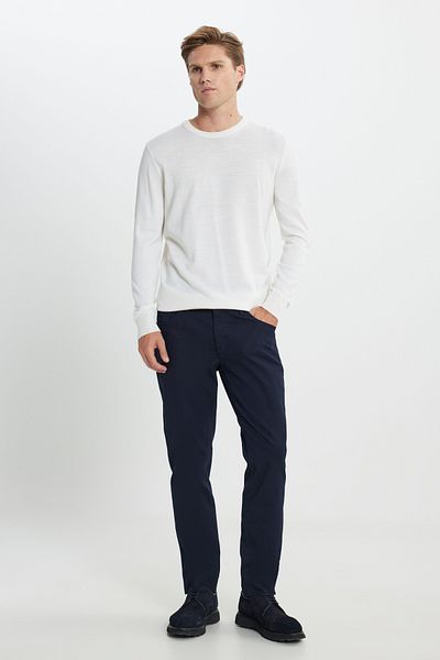 ALTINYILDIZ CLASSICS Ανδρικό παντελόνι Navy Blue Slim Fit, βαμβακερό ελαστικό Dobby με 5 τσέπες
