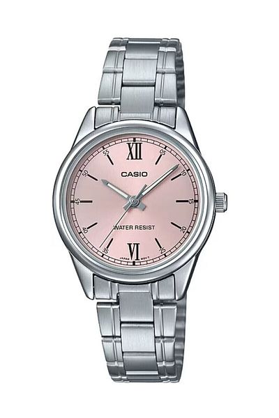 Casio Silver Color Women's Wristwatch with Pink Cord