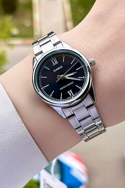 Casio Silver Color Women's Wristwatch with Black Cord