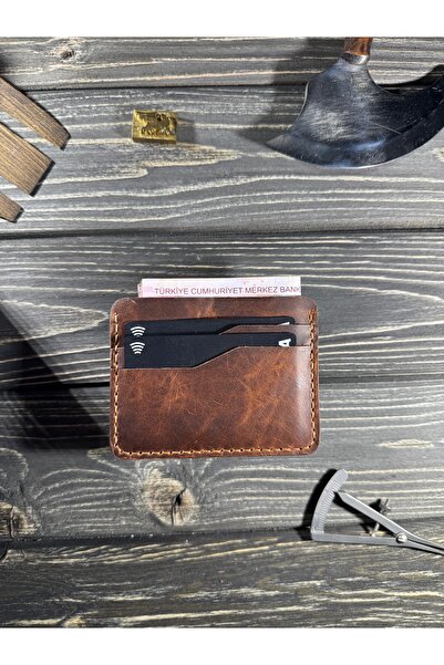 griffon leathers goods craft حامل بطاقات جلدي مصنوع يدويًا وخياطة يدوية (يمكن...