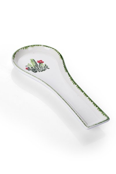 Piatti Naturali Ceramic Cactus Pattern Dirty Spoon Holder Countertop Ladle Spoon Coaster