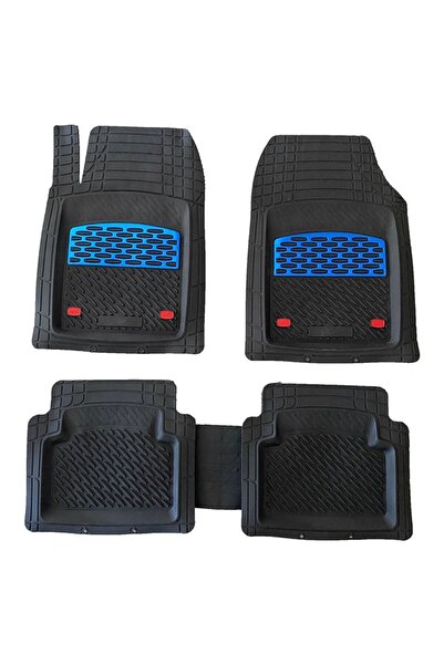 TEAMCAR Ford Tourneo Connect Uyumlu Universal Derin Havuzlu Paspas Krom Mavi