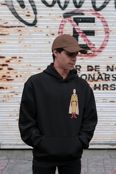 SEVBANO Saitama One Punch Man Printed Unisex Oversize Anime Hoodie