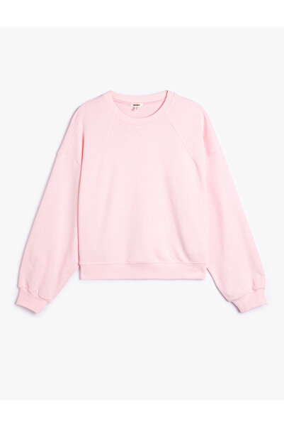 Koton Φούτερ με μακρυμάνικο λαιμόκοψη με τρεις κλωστές