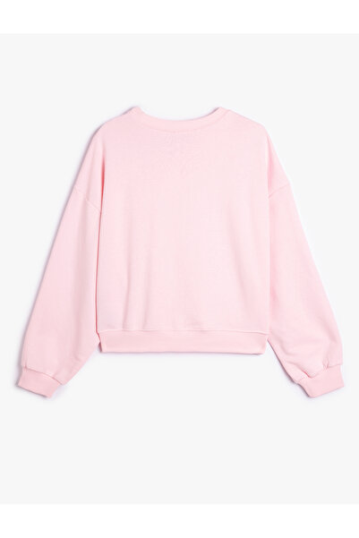 Koton Φούτερ με μακρυμάνικο λαιμόκοψη με τρεις κλωστές