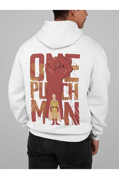 SEVBANO Saitama One Punch Man Printed Unisex Oversize Anime Hoodie