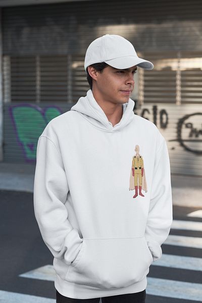 SEVBANO Saitama One Punch Man Printed Unisex Oversize Anime Hoodie