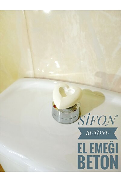 N NOXXO Klozet Rezervuar Basma Butonu Sifon Tuşu Sifon Düğmesi El Emeği Beton...