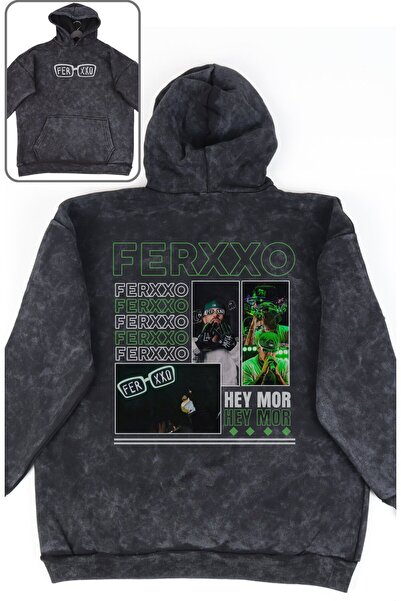 Fuddy Moda سويت شيرت Feid Ferxxo Rapper للجنسين مقاس كبير - هوديي ريترو مع غط...