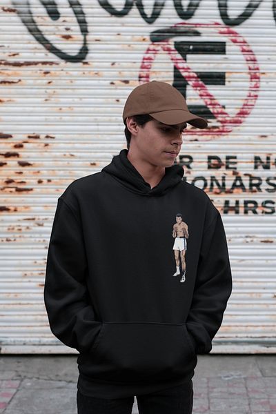 SEVBANO Design Muhammad Ali Clay Printed Unisex Oversize Legend Boxer Hoodie