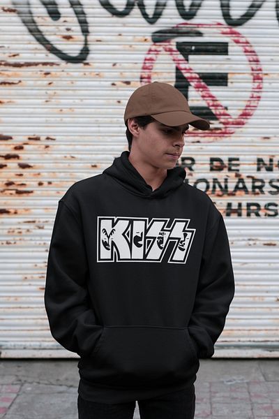 SEVBANO Design Kiss Printed Unisex Oversize Music Band Rock Metal Hoodie