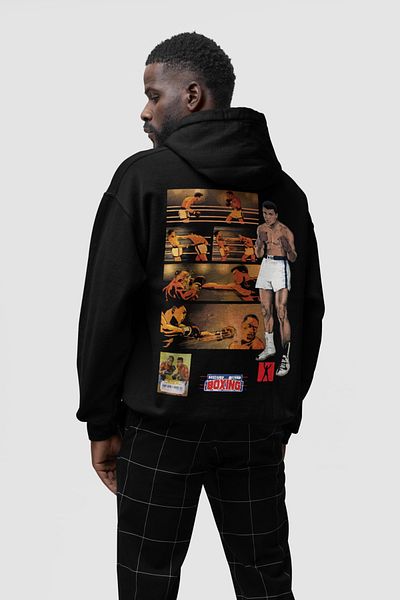 SEVBANO Design Muhammad Ali Clay Printed Unisex Oversize Legend Boxer Hoodie