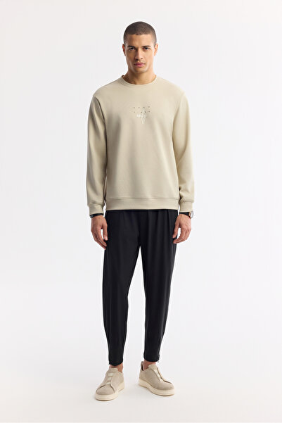 Avva Чоловічий трикотажний светр з коміром та принтом Bi-Stretch Interlock Regular Fit Sweatshirt A51Y1235