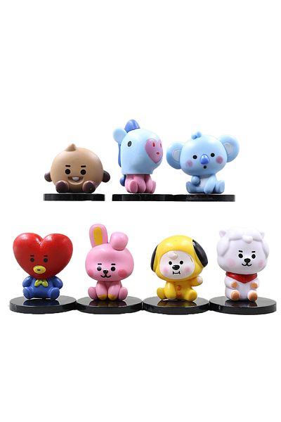 Choice BT21 6cm 7pcs figure korea pop kpop mini figure bts Bt21 koya Model Creative Desktop Accessories ...