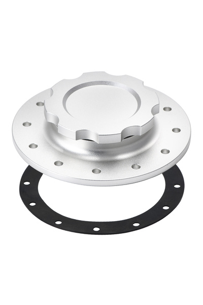 Choice غطاء خزان الوقود / خزان الوقود من الألومنيوم المصبوب باللون الفضي مع 12 فتحة براغي بفتحة داخلية 3 بوصات