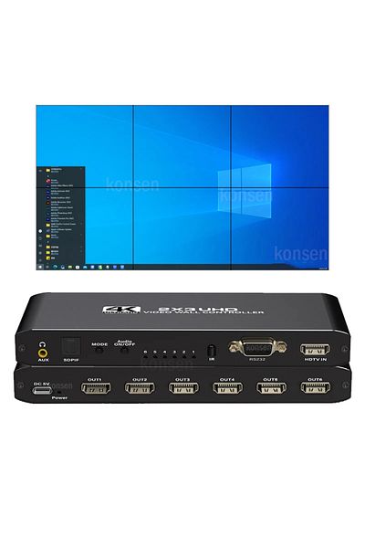 lieve with US Plug 2x3 HDMI Video Wall Controller 4K HDMI Video Screen Wall Stitching Processor 2x3 1x2 1x