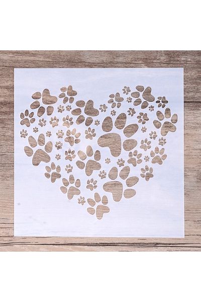Choice 13 By 13 Cm 13 Cm Diy Craft Paw Print Heart Stencils For Scrapbooking Painting Stamping Album Decor