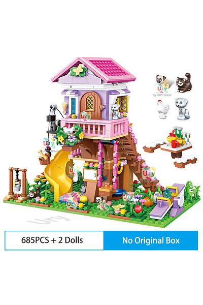 Choice Without Box Friends Jungle Camping Tree House Summer Party Adventure Playground Sets For Girl Assemb