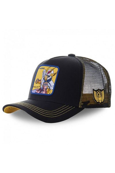 Choice 55-60cm Phoenix Black Anime Saint Seiya Cotton Baseball Cap Adjustable Men Women Hip Hop Mesh Trucke
