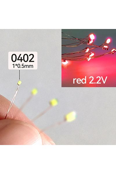 Choice 0402 Red 0.08mm 3v 0201 0402 0603 0805 1206 Smd Train Ho N Oo Scale Pre-soldered Wires 20cm In Diy