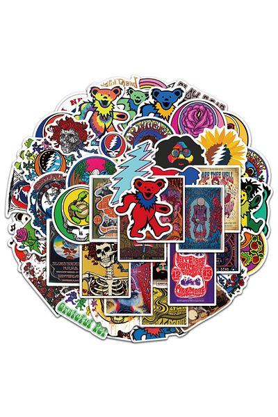 Choice 50pcs 50pcs Creative Grateful Dead Graffiti Stickers Decorative Phone Cases Laptop Diy Personalized