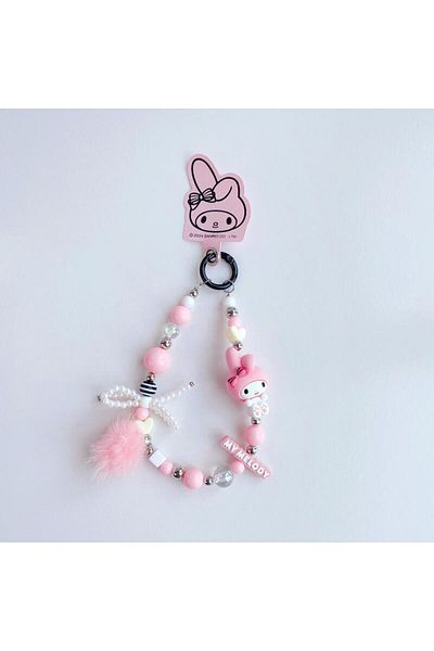 Choice Melody Sanrio Kuromi Phone Chain Anime My Melody Beaded Backpack Pendant Kawaii Keychain Cute Mobile