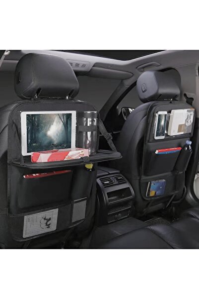 Choice منظم مقاعد السيارة القابل للطي قطعة واحدة باللون الأسود مع حامل تابلت ...