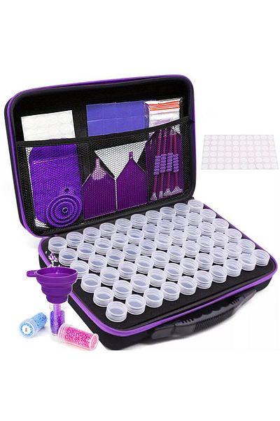Choice 60 With Purple Tool 60 Bottle Diamond Painting Accessories Tool Storage Containers Bag Diamond Paint