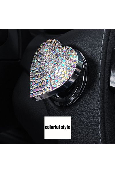 Choice Colorful Style 1pc Crystal Engine Ignition Onekey Start Stop Push Button Switch Protective Cover Bli