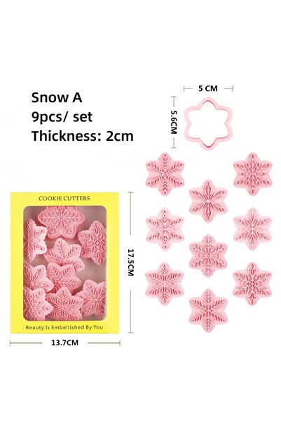 Choice قالب بسكويت عيد الميلاد على شكل ندفة الثلج مكون من 9 قطع، قالب بسكويت ...