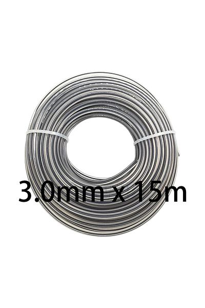 XMSJ 3.0mm X 15m-1pc 2.7/3mm Nylon Grass Trimmer Line Brush Cutter Head Strimmer Square Rope Mowing Wire