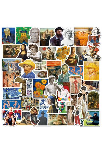 Choice 52PCS Van Gogh Oil Painting Art Graffiti Waterproof Stickers Creative Trendy Fridge Car Travel Bo...