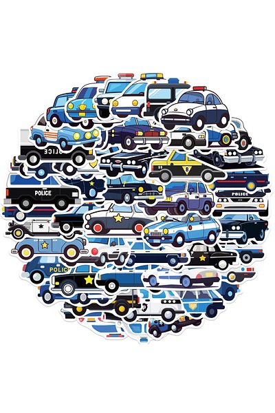 Choice 50pcs 50pcs Police Squad Car Stickers For Laptop Water Bottle Luggage Notebook Waterproof Graffiti V