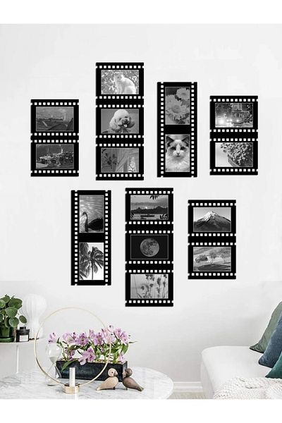 Choice 6 inch Black 5Pcs Paper Picture Frame Fashion Film Design Picture Frame