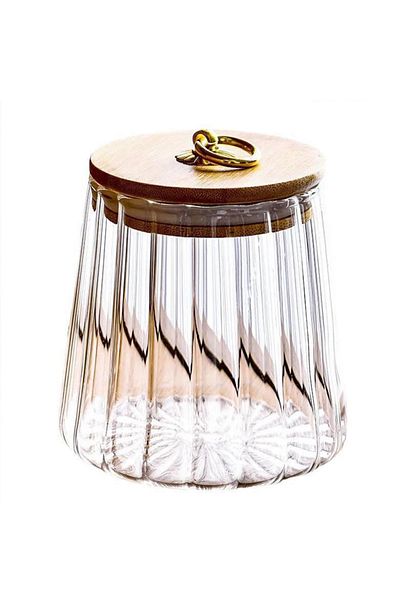 Choice Petal Type-d Food Container Kitchen Storage Bottles Jar Glass Airtight Canister Grains Tea Coffee Be