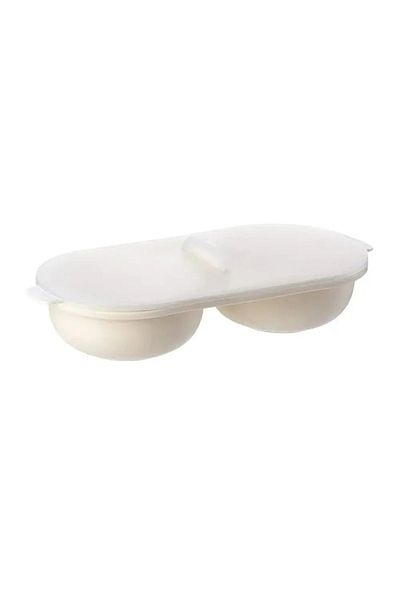 Choice B-beige 1pc Microwave Eggs Poacher,double-cup Egg Boiler,kitchen Gadget, Hot Spring Egg Mold ,cookin