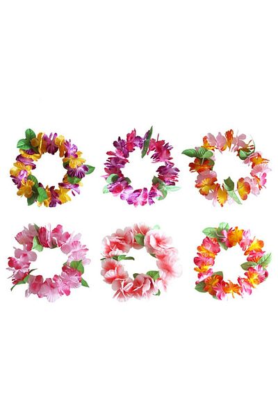 Choice 6pcs-headband-a 6pcs Summer Hawaiian Head Ring Tropical Beach Colorful Artificial Wreath Flowers Nec