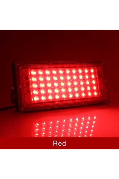 Choice كشاف ليد أحمر 50 وات 220 فولت كشاف ليد خارجي مقاوم للماء IP65 مصباح لي...