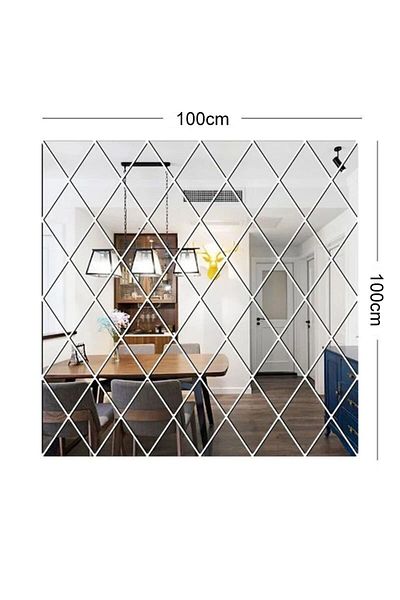 Choice 100x100cm 58/116pcs 3d Mirror Wall Sticker Diy Diamond Triangles Acrylic Wall Stickers Self Adhesive