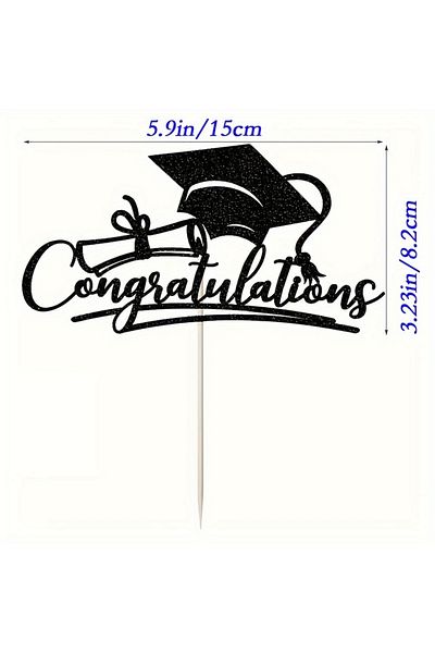 Choice Black Bachelor Cap Congrasts Grad Acrylic Cake Toppers Congratulation Class Of 2024 Graduate Birthda