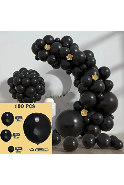 Choice O 10inch 100PCS 100PCS Black Balloon Garland Arch Kit Matte Latex Ball...